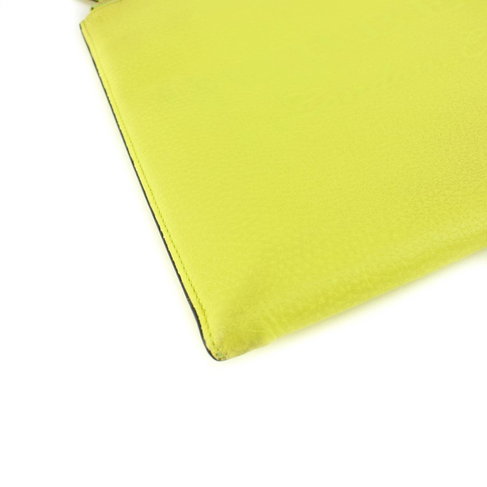 BURBERRY: Neon Yellow, Leather Logo Tablet/Portfolio/Laptop Case/Sleeve (wg) - Picture 5 of 10